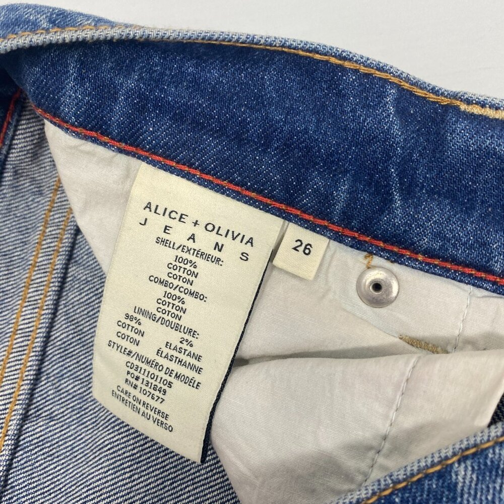 Alice + Olivia Karrie Embellished Heart Jeans 26 $550 - Picture 9 of 12